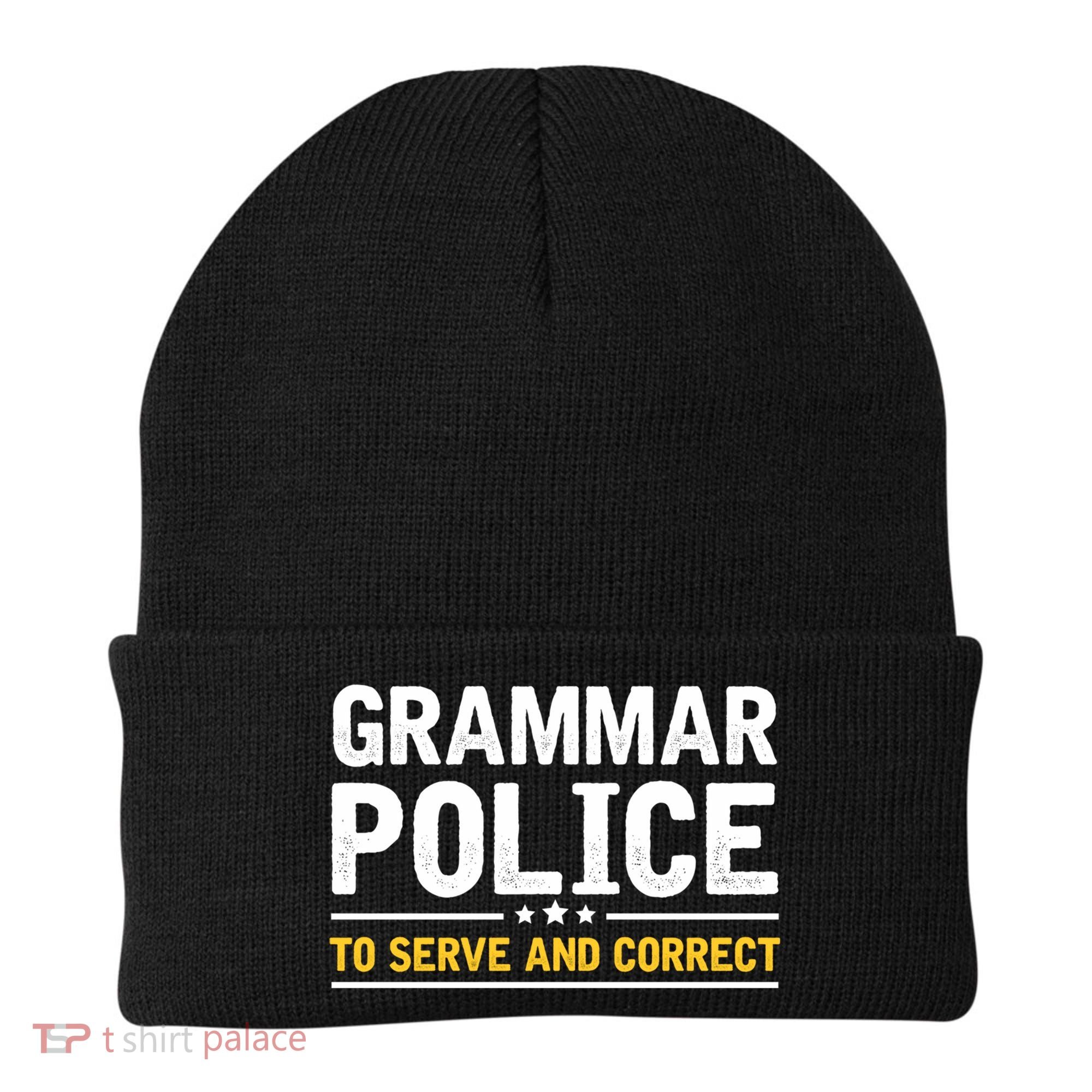 Grammar Police To Serve And Correct Funny Costume Idea Gift Beanie