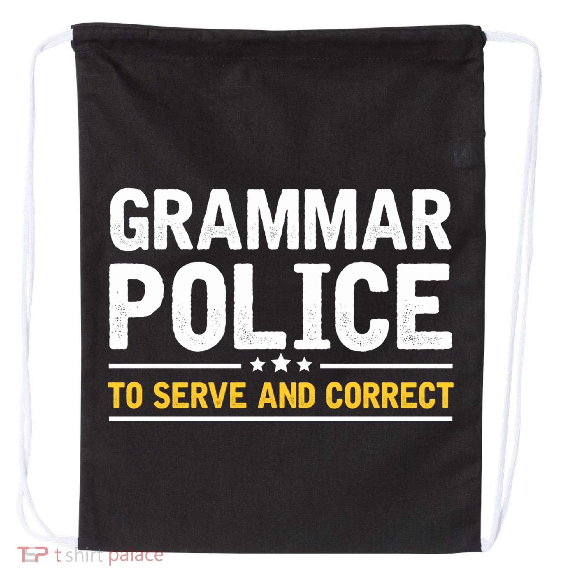 Grammar Police To Serve And Correct Funny Costume Idea Gift Drawstring Bag