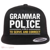 Grammar Police To Serve And Correct Funny Costume Idea Gift Flat Bill Trucker Hat thumb 0