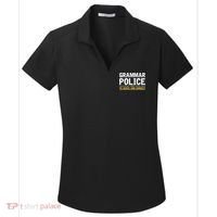 Grammar Police To Serve And Correct Funny Costume Idea Gift Women's Dry Zone Grid Polo thumb 0