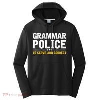 Grammar Police To Serve And Correct Funny Costume Idea Gift Performance Fleece Hoodie thumb 0