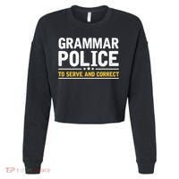 Grammar Police To Serve And Correct Funny Costume Idea Gift Cropped Pullover Crew thumb 0