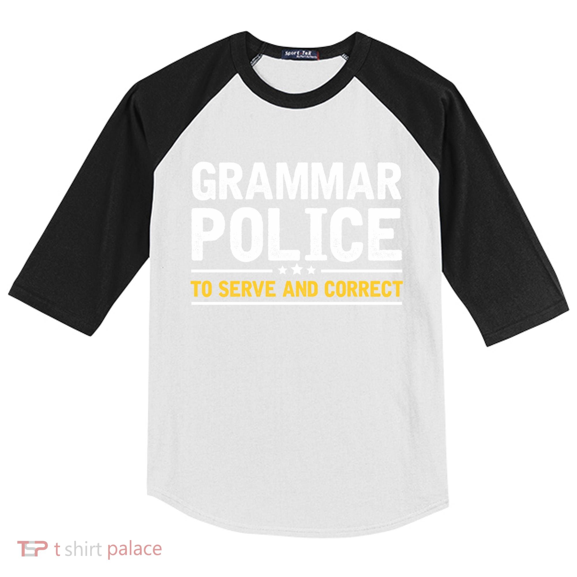 Grammar Police To Serve And Correct Funny Costume Idea Gift Kids Colorblock Raglan Jersey