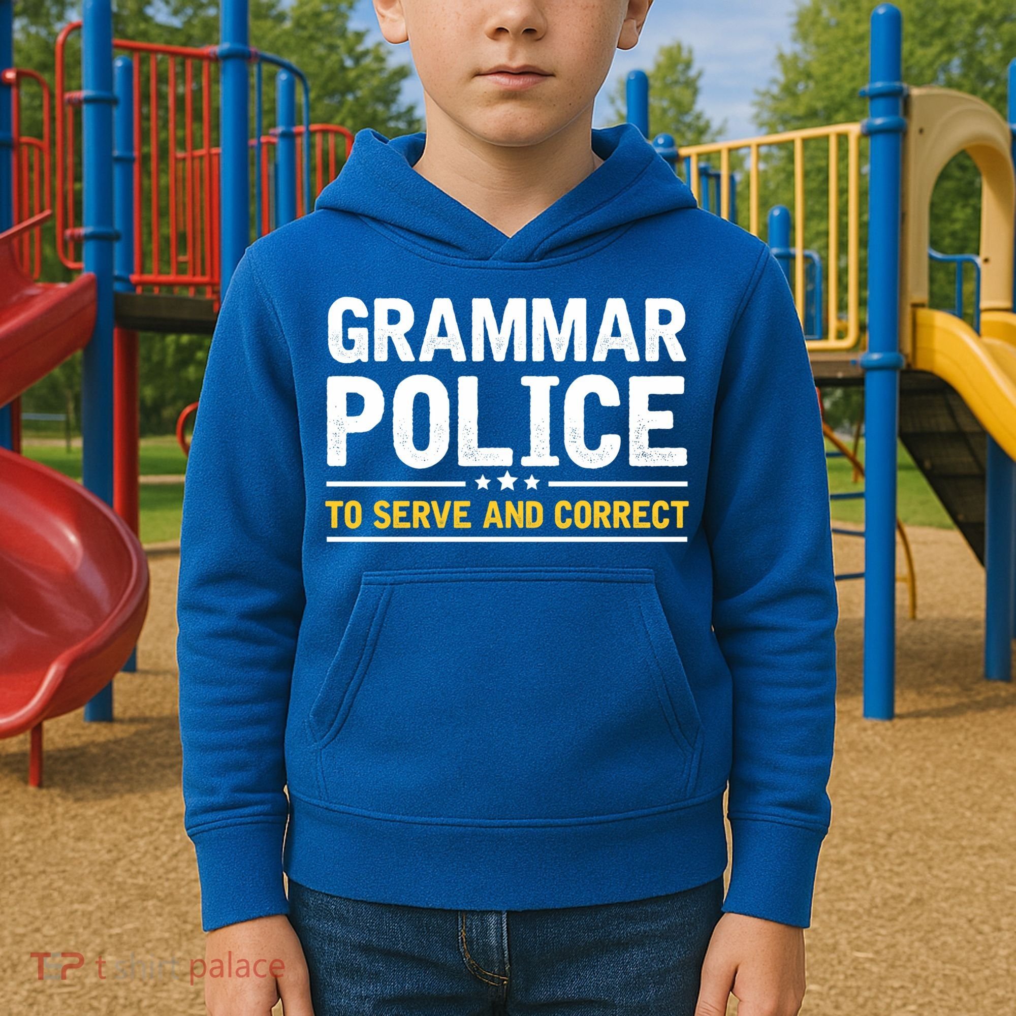 Grammar Police To Serve And Correct Funny Costume Idea Gift Kids Hoodie