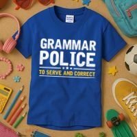 Grammar Police To Serve And Correct Funny Costume Idea Gift Kids T-Shirt thumb 3