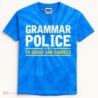 Grammar Police To Serve And Correct Funny Costume Idea Gift Kids Tie-Dye T-Shirt thumb 0