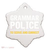 Grammar Police To Serve And Correct Funny Costume Idea Gift Ceramic Ornament thumb 0