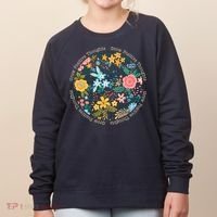 Grow Positive Thoughts Floral Flowers Emblem Women's Sweatshirt thumb 0