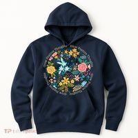 Grow Positive Thoughts Floral Flowers Emblem Hoodie thumb 0