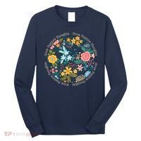 Grow Positive Thoughts Floral Flowers Emblem Long Sleeve Shirt thumb 0
