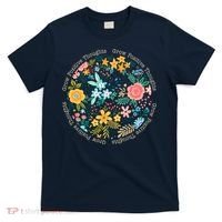 Grow Positive Thoughts Floral Flowers Emblem T-Shirt thumb 0