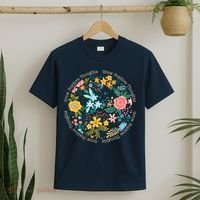 Grow Positive Thoughts Floral Flowers Emblem T-Shirt thumb 2