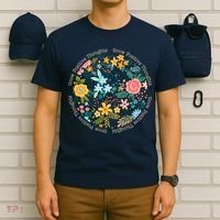 Grow Positive Thoughts Floral Flowers Emblem T-Shirt thumb 6