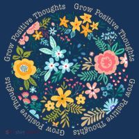 Grow Positive Thoughts Floral Flowers Emblem Women's Hoodie thumb 2