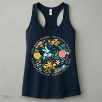 Grow Positive Thoughts Floral Flowers Emblem Women's Tank Top thumb 3