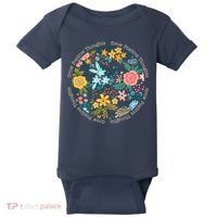 Grow Positive Thoughts Floral Flowers Emblem Baby Bodysuit thumb 0