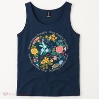 Grow Positive Thoughts Floral Flowers Emblem Tank Top thumb 2