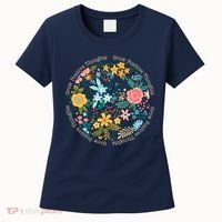 Grow Positive Thoughts Floral Flowers Emblem Women's T-Shirt thumb 0