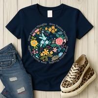 Grow Positive Thoughts Floral Flowers Emblem Women's T-Shirt thumb 3