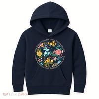 Grow Positive Thoughts Floral Flowers Emblem Kids Hoodie thumb 0