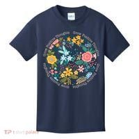 Grow Positive Thoughts Floral Flowers Emblem Kids T-Shirt thumb 0
