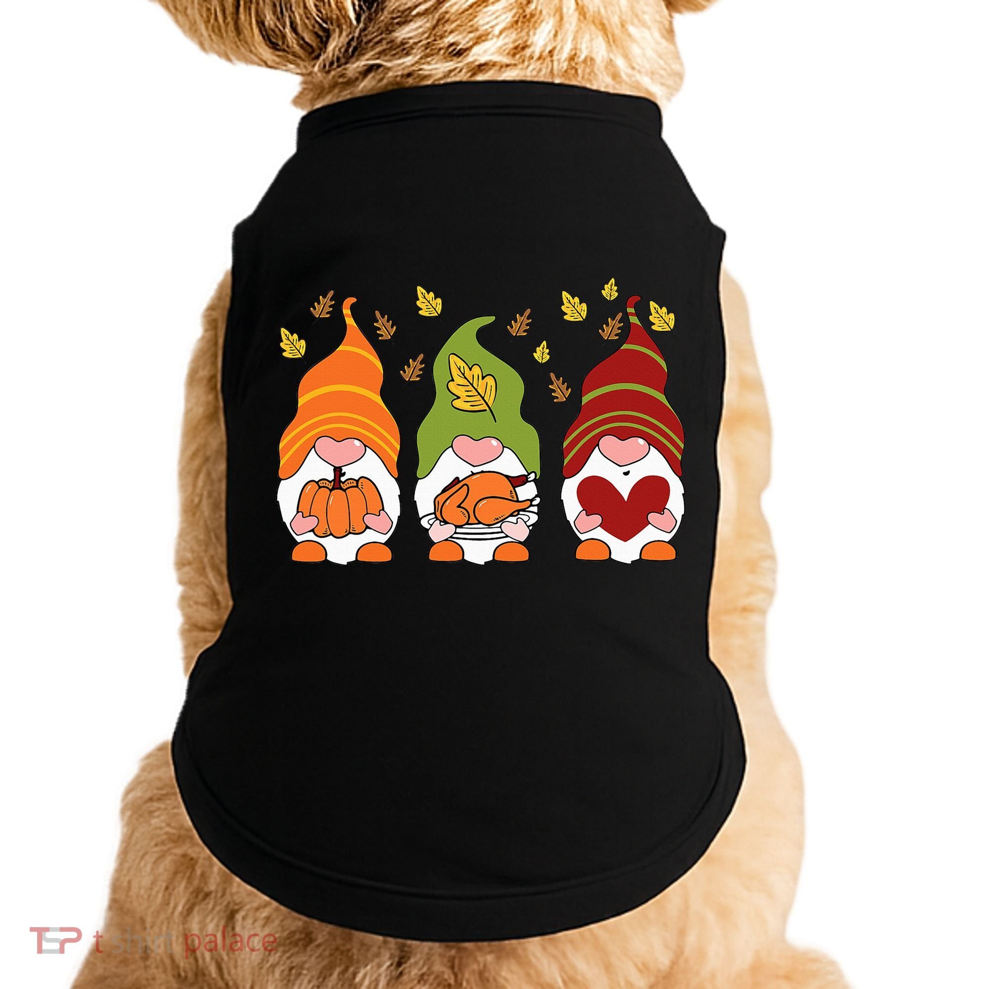 Gnomes Pumpkin Turkey Thanksgiving Day Cute Fall Autumn Doggie Tank