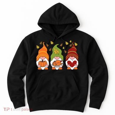 Gnomes Pumpkin Turkey Thanksgiving Day Cute Fall Autumn Hoodie