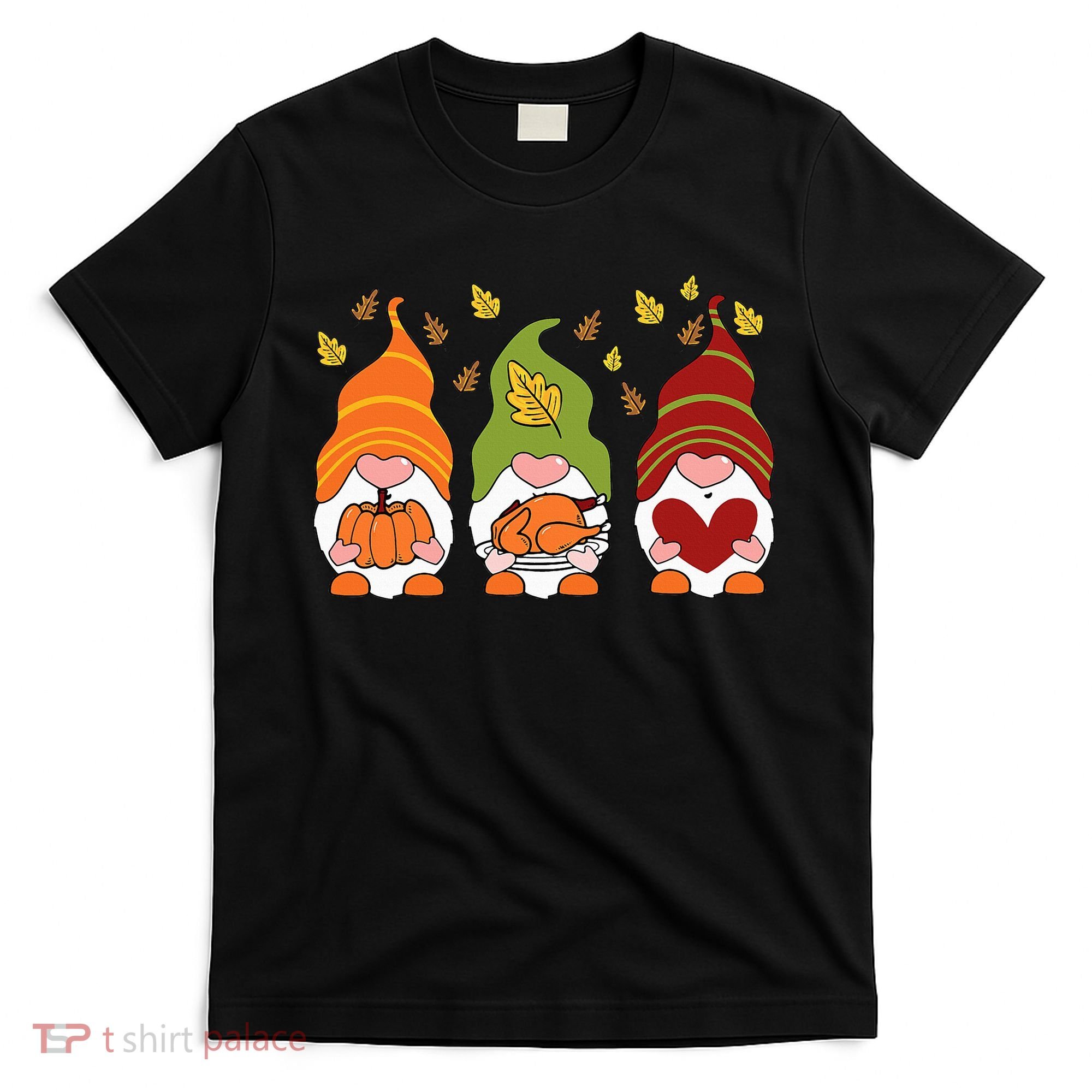 Gnomes Pumpkin Turkey Thanksgiving Day Cute Fall Autumn T-Shirt