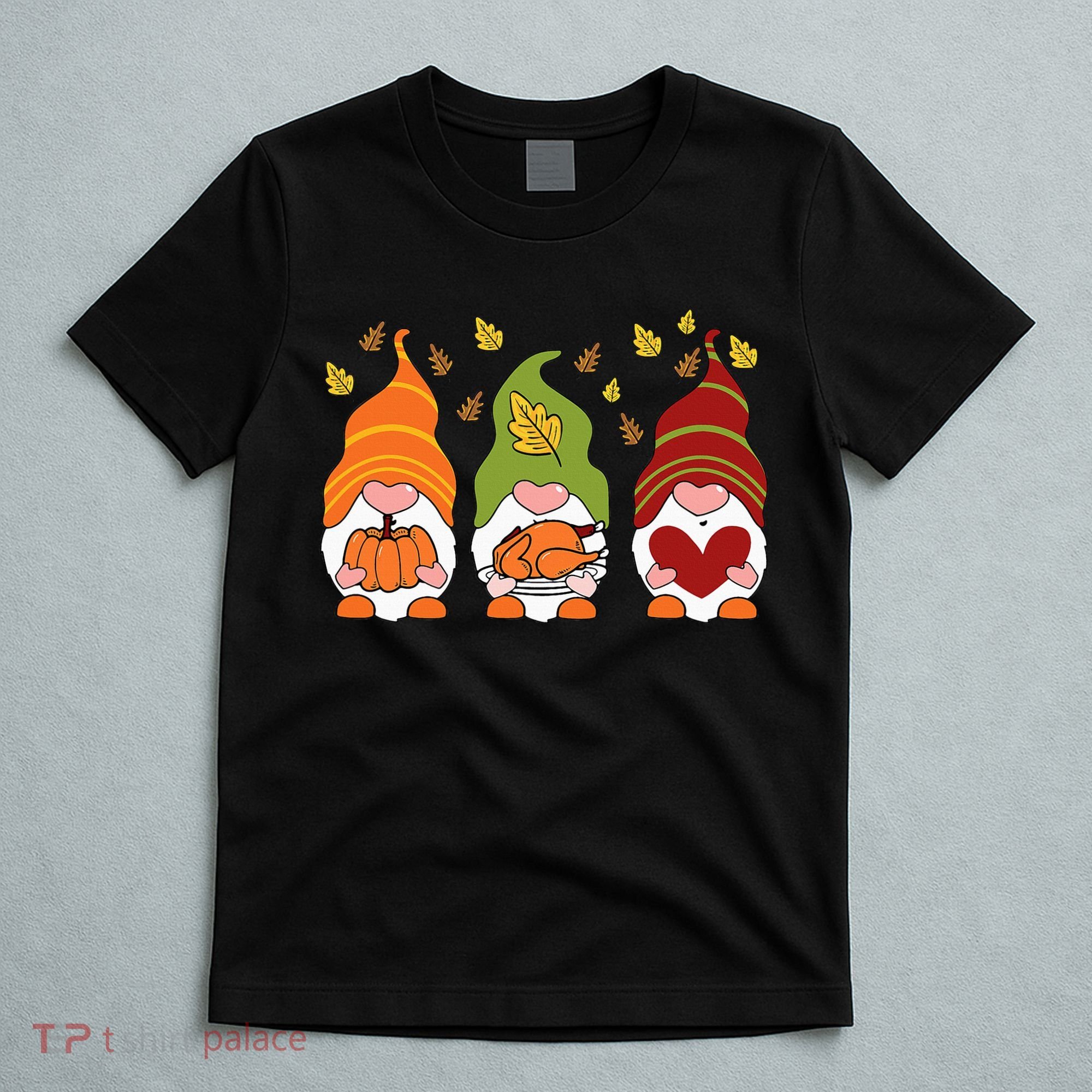 Gnomes Pumpkin Turkey Thanksgiving Day Cute Fall Autumn T-Shirt