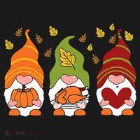 Gnomes Pumpkin Turkey Thanksgiving Day Cute Fall Autumn Women's Hoodie thumb 2
