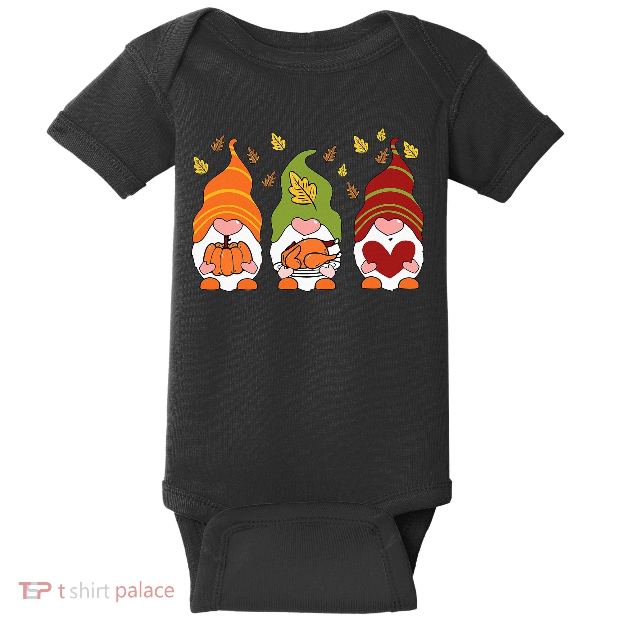 Gnomes Pumpkin Turkey Thanksgiving Day Cute Fall Autumn Baby Bodysuit
