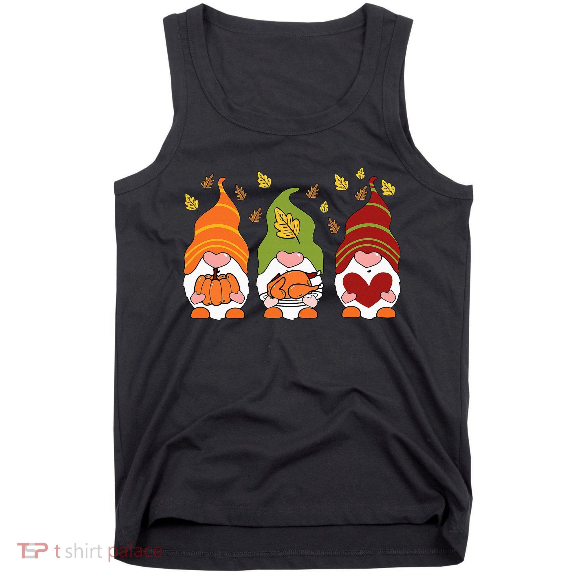 Gnomes Pumpkin Turkey Thanksgiving Day Cute Fall Autumn Tank Top