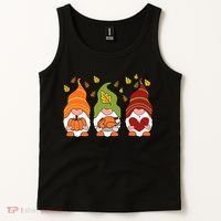 Gnomes Pumpkin Turkey Thanksgiving Day Cute Fall Autumn Tank Top thumb 2