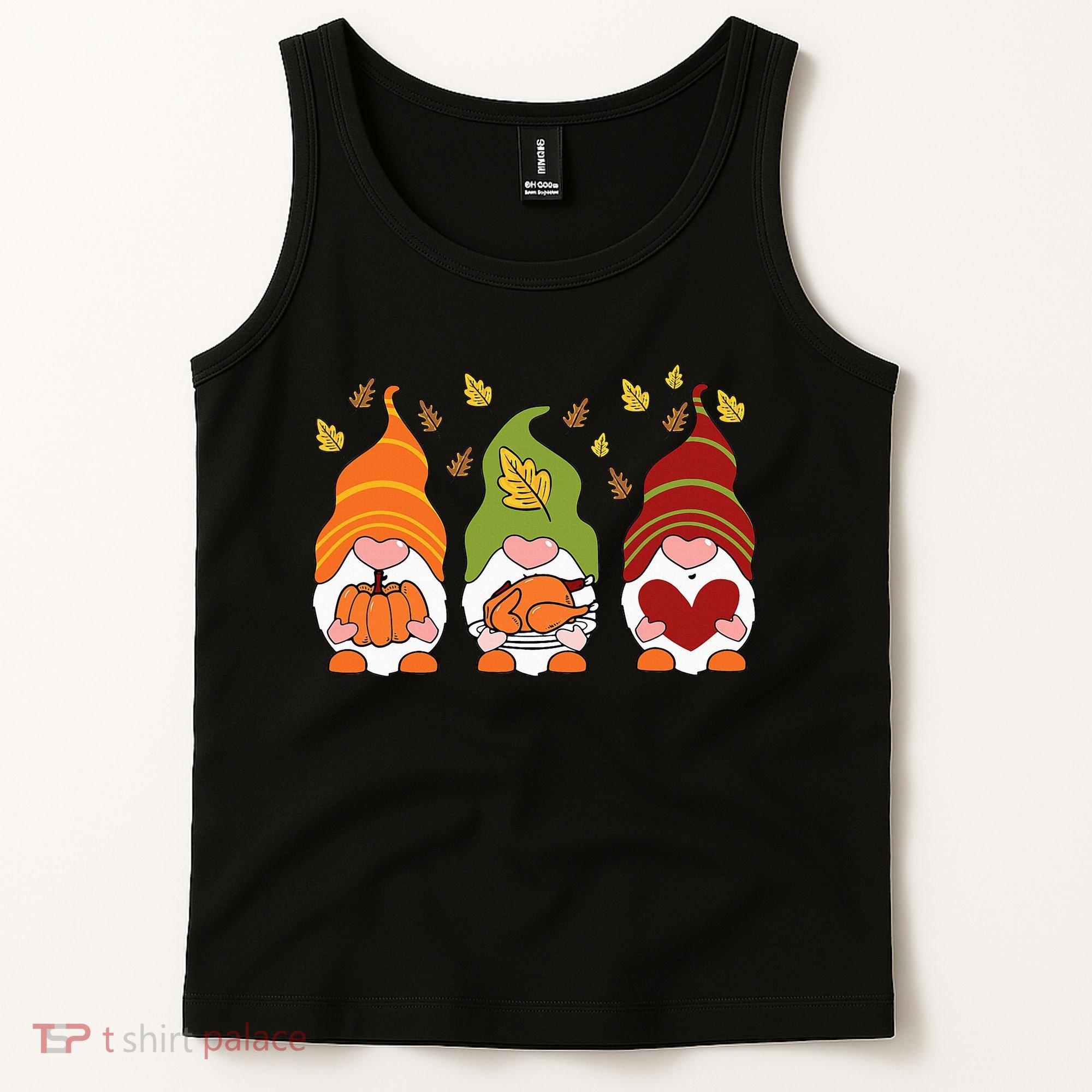 Gnomes Pumpkin Turkey Thanksgiving Day Cute Fall Autumn Tank Top