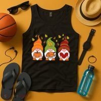Gnomes Pumpkin Turkey Thanksgiving Day Cute Fall Autumn Tank Top thumb 4