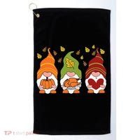 Gnomes Pumpkin Turkey Thanksgiving Day Cute Fall Autumn Golf Towel thumb 0
