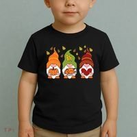 Gnomes Pumpkin Turkey Thanksgiving Day Cute Fall Autumn Toddler T-Shirt thumb 2