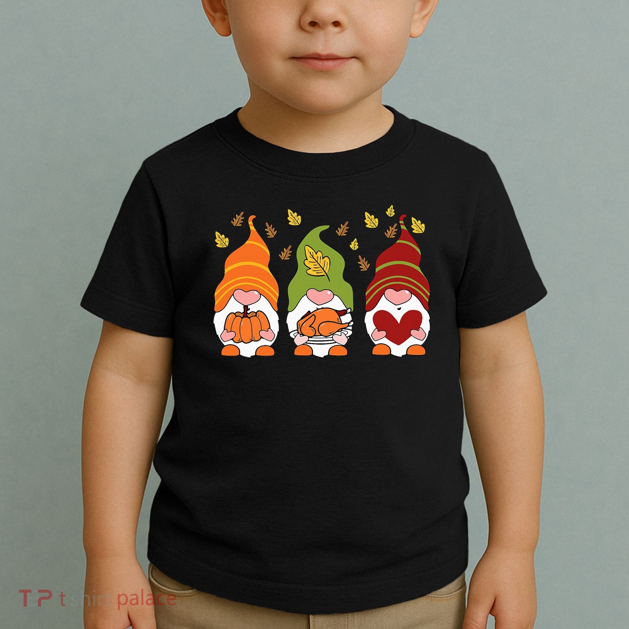 Gnomes Pumpkin Turkey Thanksgiving Day Cute Fall Autumn Toddler T-Shirt