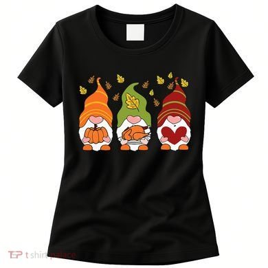 Gnomes Pumpkin Turkey Thanksgiving Day Cute Fall Autumn Women's T-Shirt