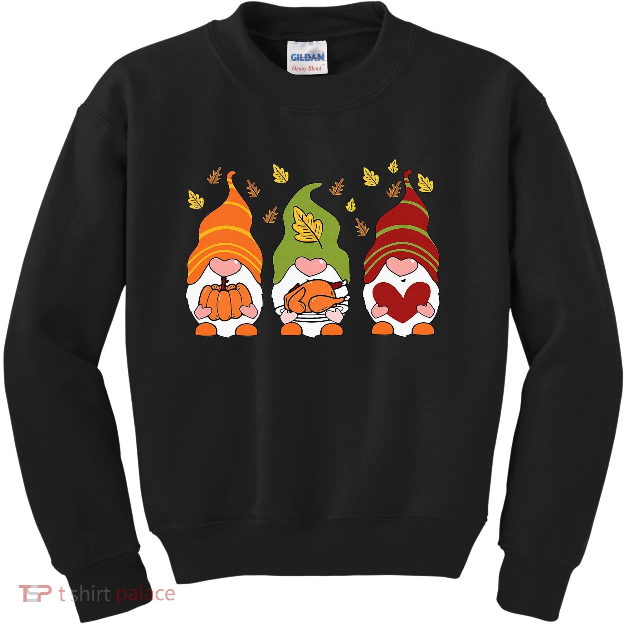 Gnomes Pumpkin Turkey Thanksgiving Day Cute Fall Autumn Kids Sweatshirt