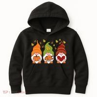 Gnomes Pumpkin Turkey Thanksgiving Day Cute Fall Autumn Kids Hoodie thumb 0