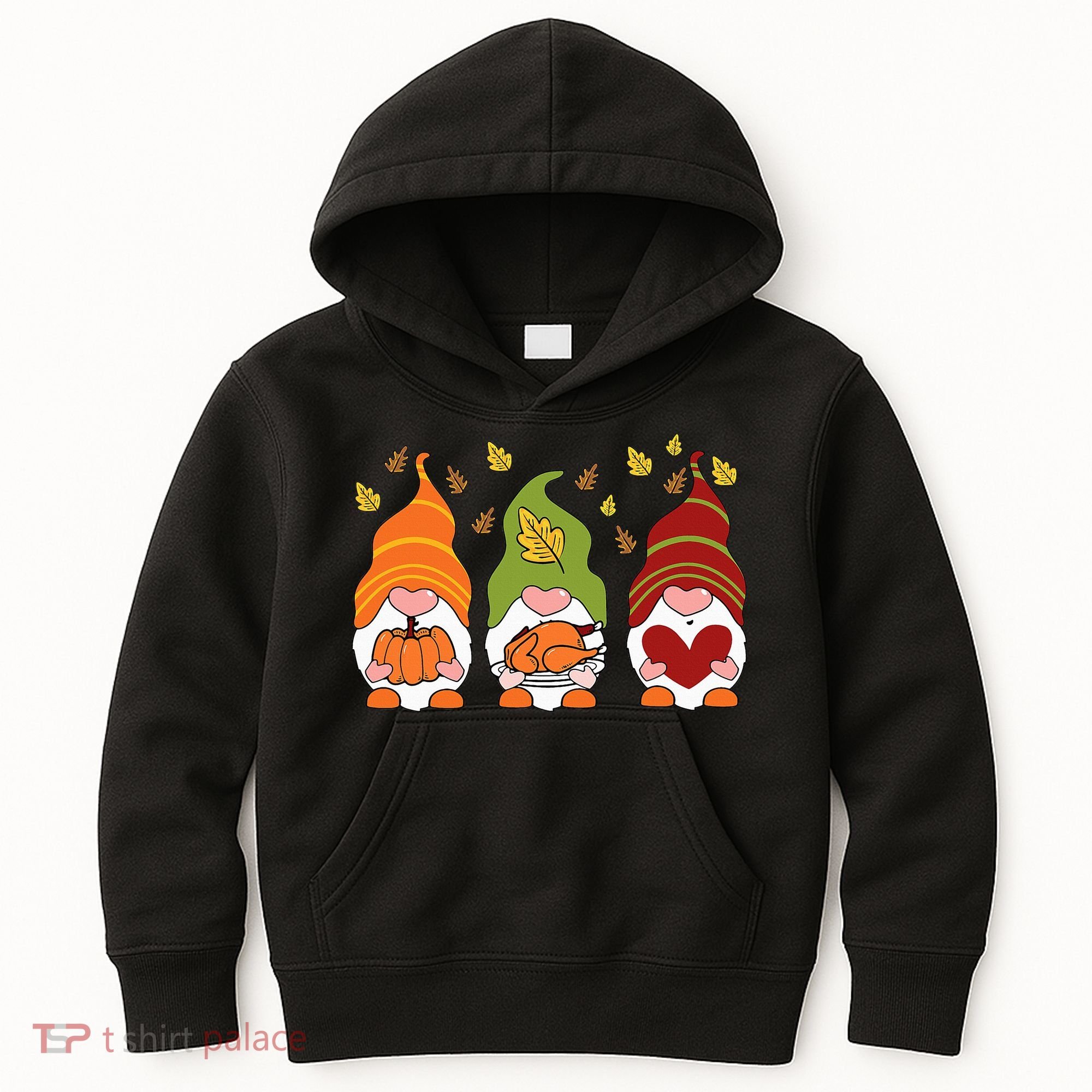 Gnomes Pumpkin Turkey Thanksgiving Day Cute Fall Autumn Kids Hoodie