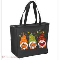 Gnomes Pumpkin Turkey Thanksgiving Day Cute Fall Autumn Tote Bag thumb 2