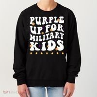 Groovy Purple Up For Military Military Child Month Women's Sweatshirt thumb 0