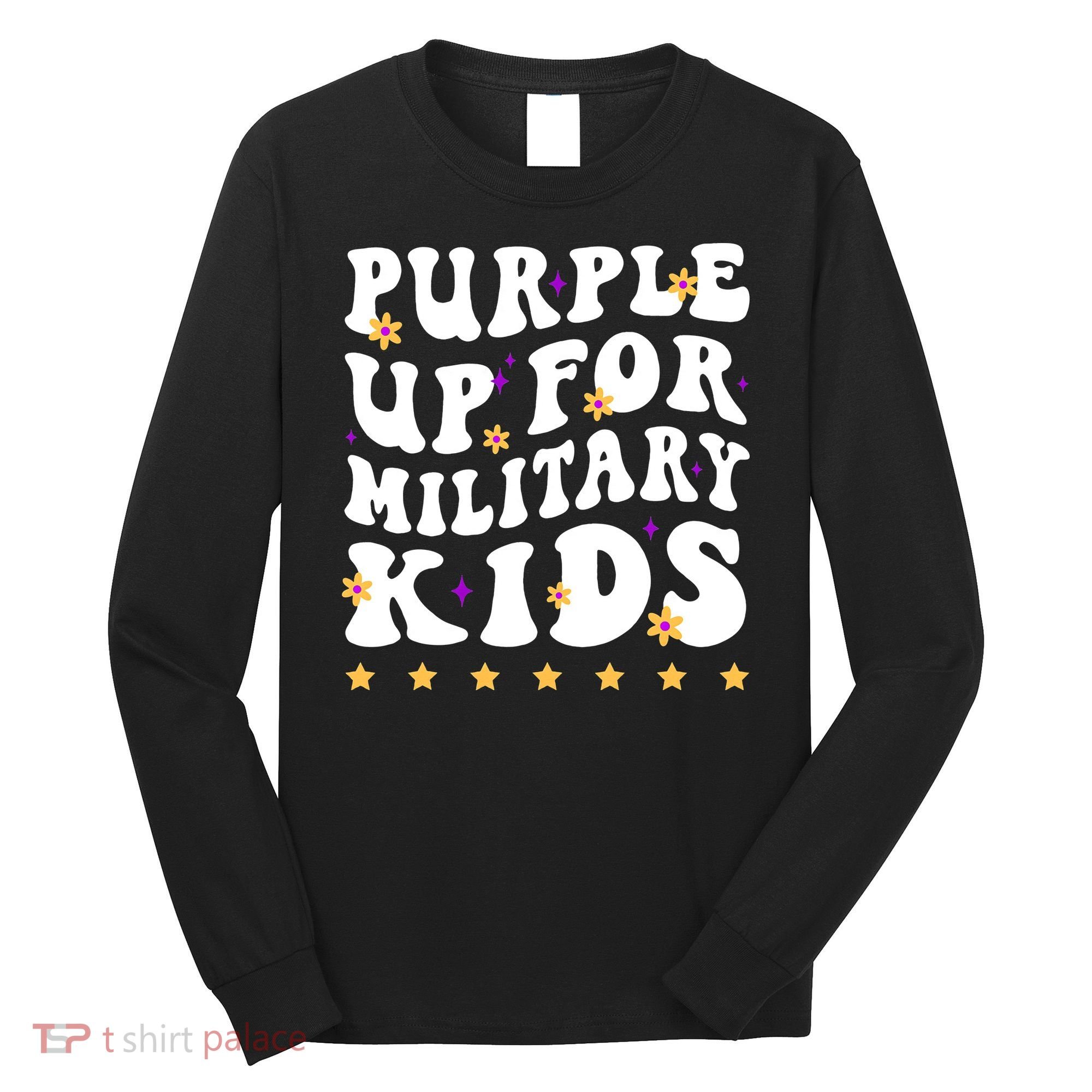 Groovy Purple Up For Military Military Child Month Long Sleeve Shirt