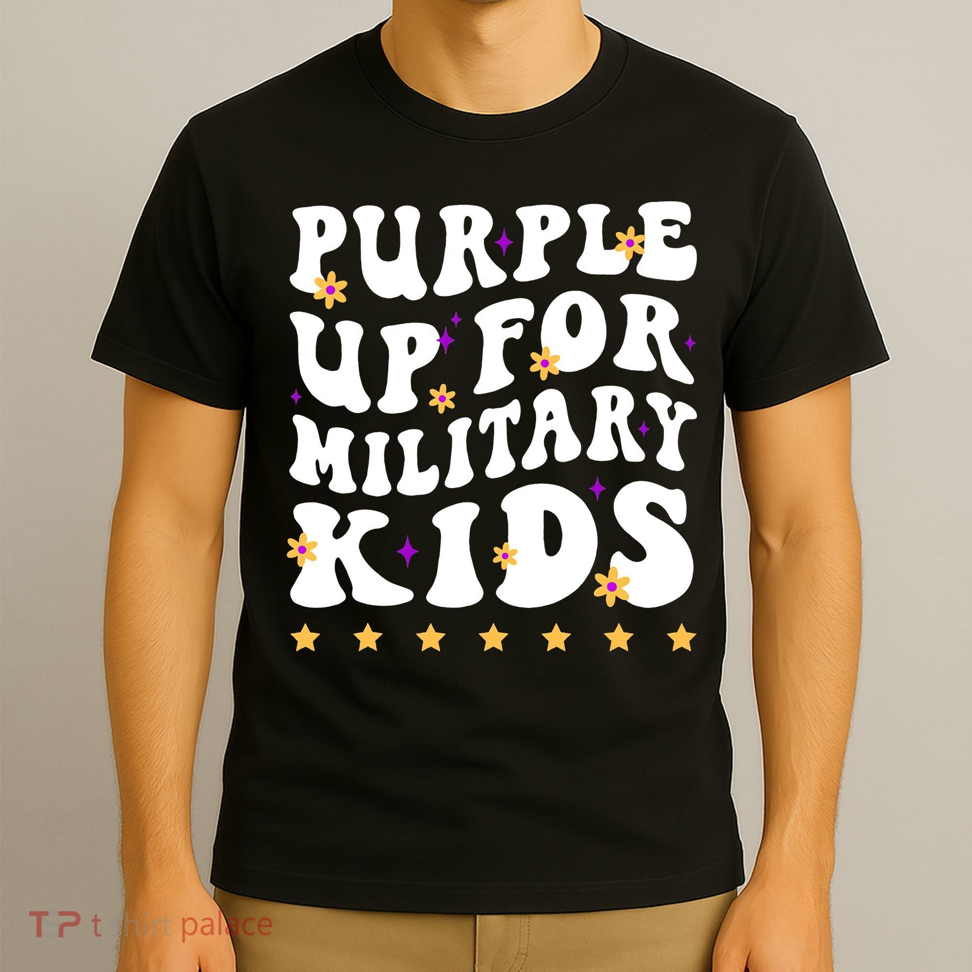 Groovy Purple Up For Military Military Child Month T-Shirt
