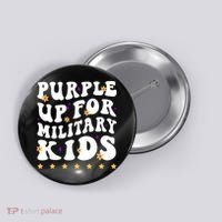 Groovy Purple Up For Military Military Child Month Button thumb 0