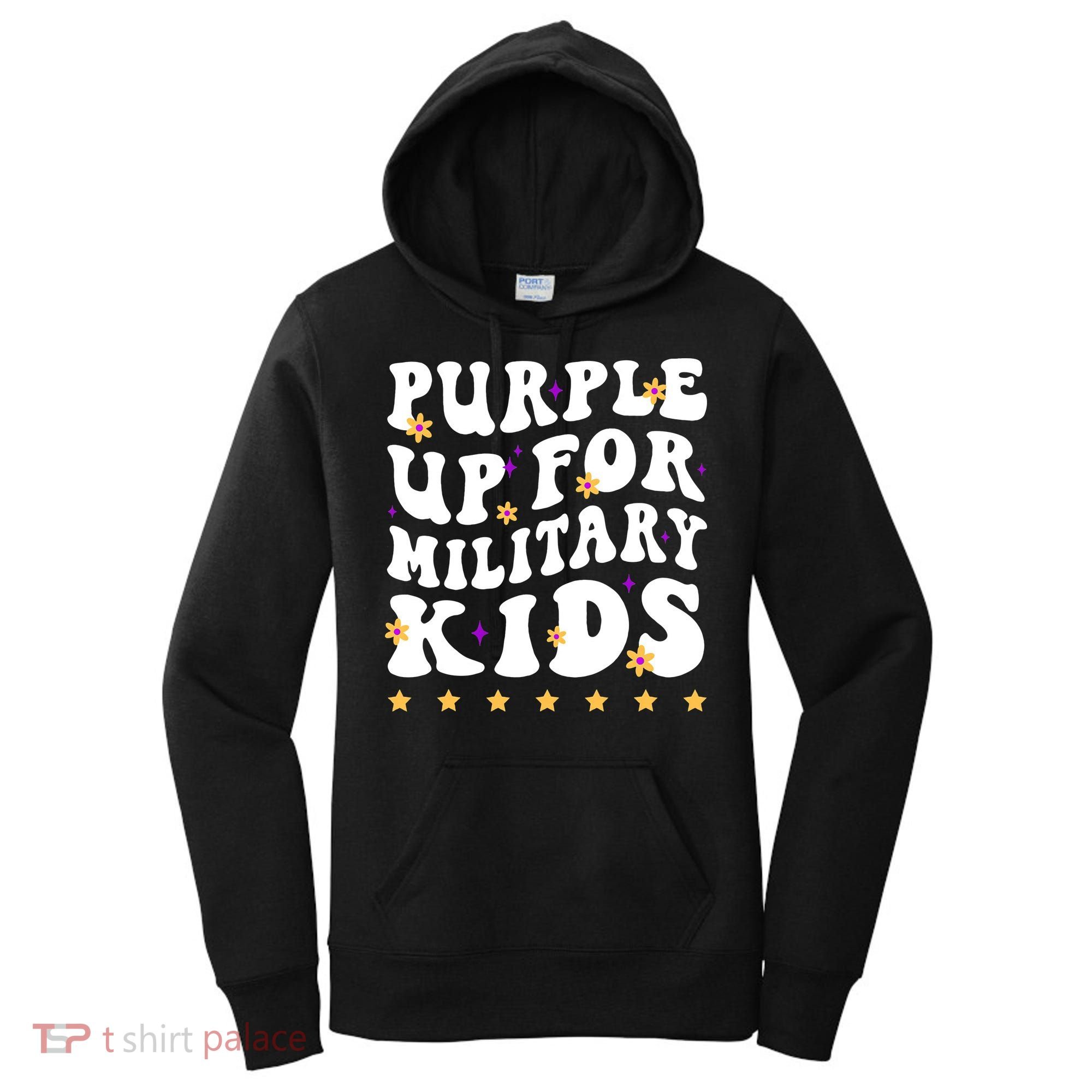 Groovy Purple Up For Military Military Child Month Women's Hoodie