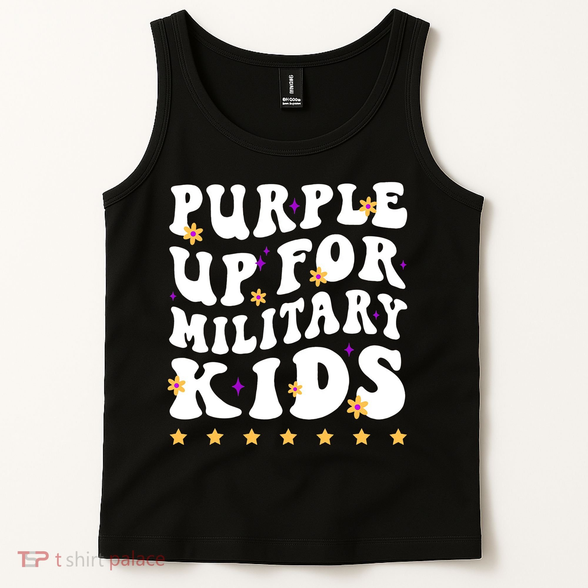 Groovy Purple Up For Military Military Child Month Tank Top