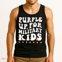 Groovy Purple Up For Military Military Child Month Tank Top thumb 3